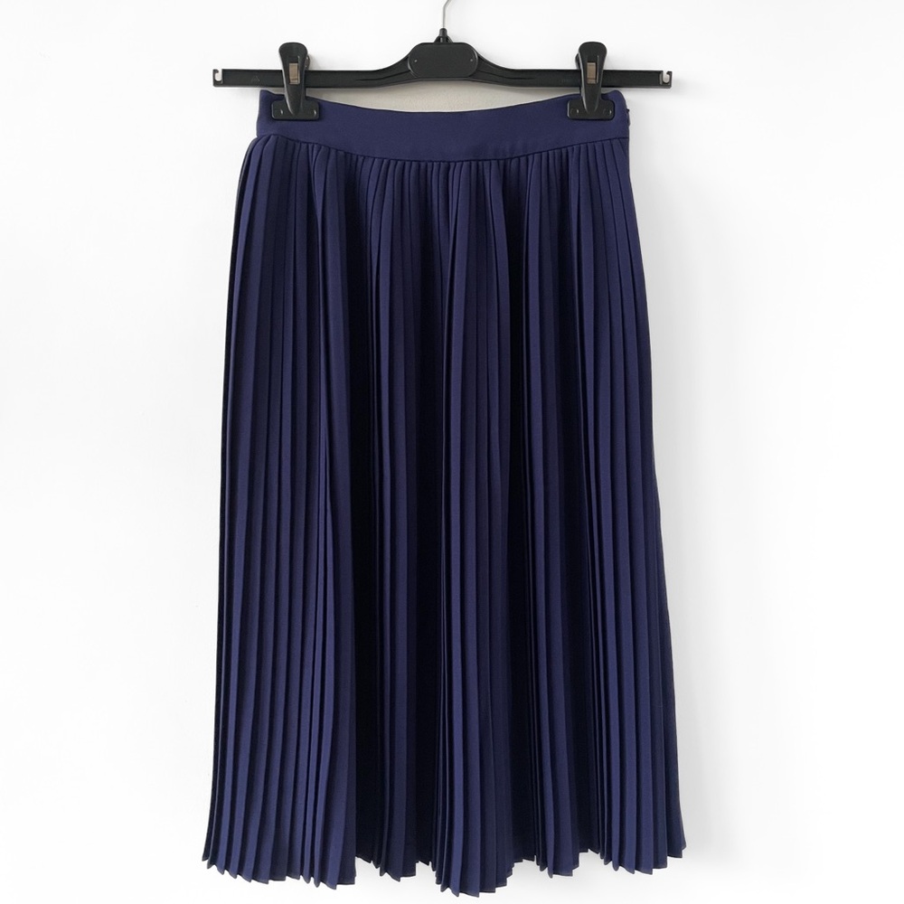 Ava & Aiden Pleated A-Line Skirt - Deep Blue